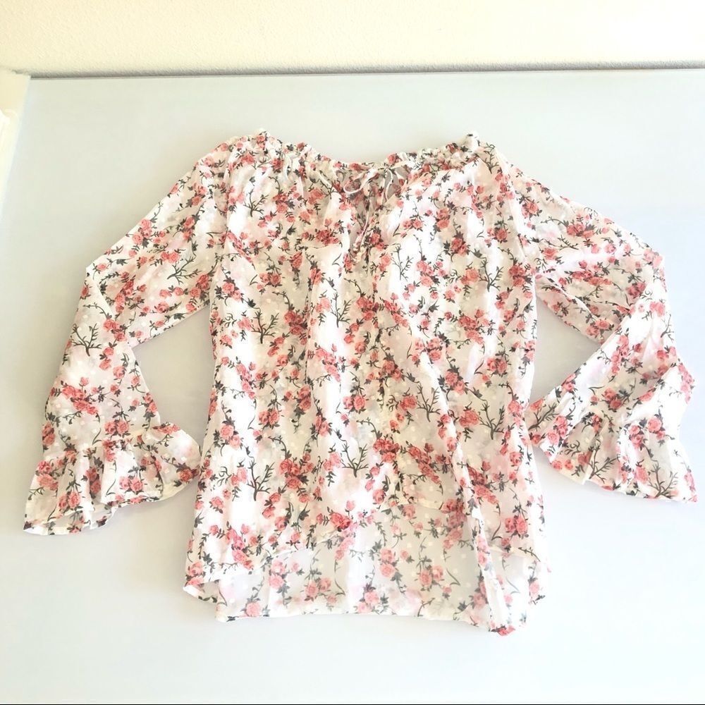 Sheer Rose Print blouse  - Picture 7 of 7